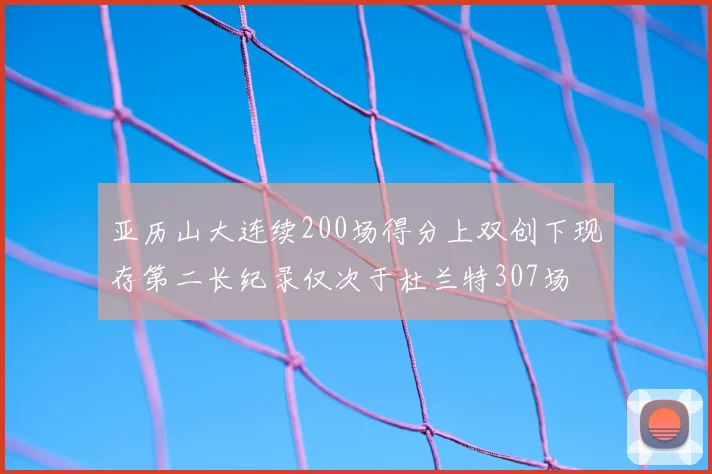 亚历山大连续200场得分上双创下现存第二长纪录仅次于杜兰特307场