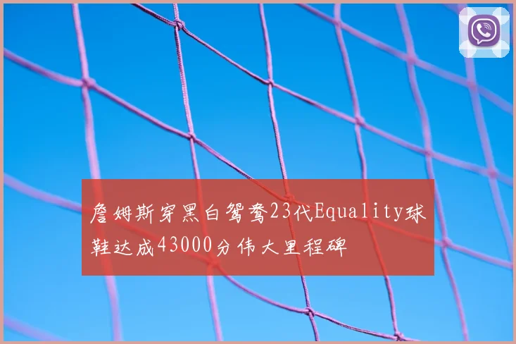 詹姆斯穿黑白鸳鸯23代Equality球鞋达成43000分伟大里程碑