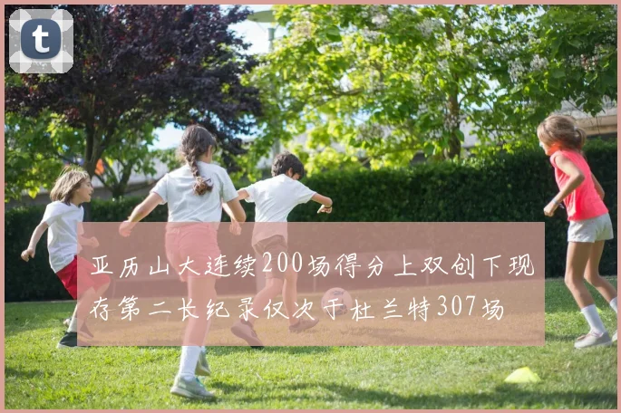 亚历山大连续200场得分上双创下现存第二长纪录仅次于杜兰特307场